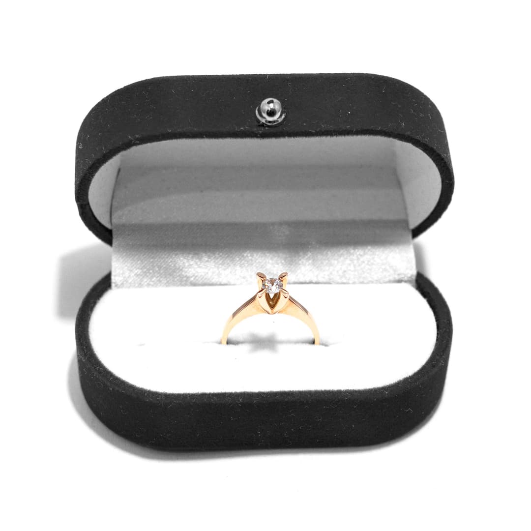 INEL DE LOGODNĂ DIN AUR GALBEN CU DIAMANT NATURAL